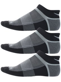 Saucony Inferno Cushion No Show Socks 3-Pack Black