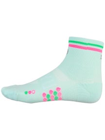 SHYU Racing Quarter Crew Socks Foam/Pink/Green