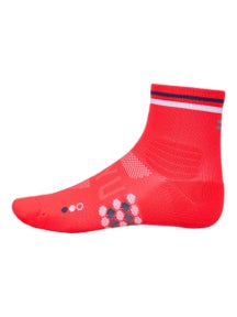 SHYU Racing Quarter Crew Socks Poppy/White/Pencil