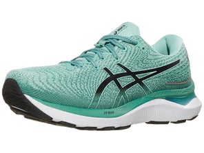 Green women's ASICS Cumulus 24 lateral view