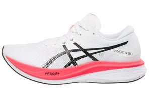  ASICS Women's Magic Speed 3 Running Shoes, 5, White/Black