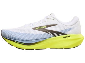 Brooks Ghost AMP in White/Blue/Nightlife - lateral view