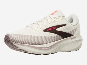 Brooks Ghost AMP in Arctic/Dove/Pink - toe angled forward view