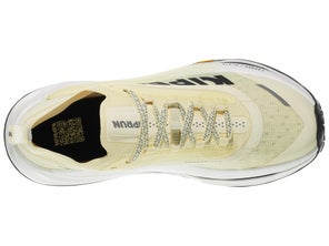 Top view of KIPRUN Kipsummit Race in a yellow colorway with black highlights and a white midsole. 