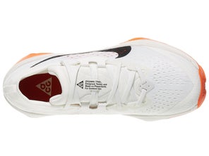 Nike ACG Zegama Trail in White/Orange, overhead view