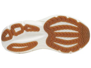 Outsole view of Saucony Paramount Max shoe in Ivory/Gum