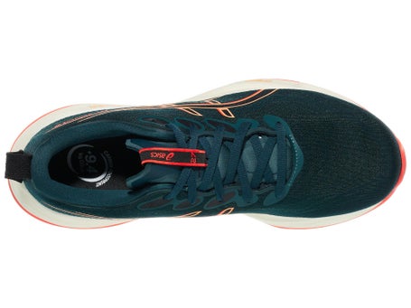 NEW ASICS men\'s gel-cumulus 27 running shoes in saxon green/coral reef ASICS Men main image 3