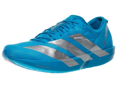 adidas adizero Adios 9 Men's Shoes Silver/Silver/Red | Running Warehouse
