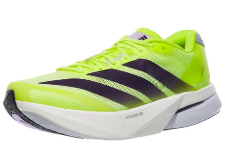 adidas Men's Adizero Boston 13 Running Shoes, Size 11, Solar Yellow/Aurora Plum/Powder Plum