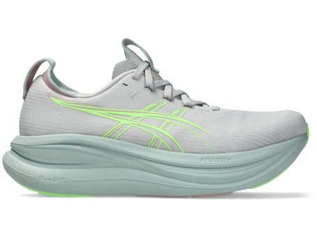 ASICS Gel Nimbus 28\Womens Shoes\Cloud Grey/Ill Green