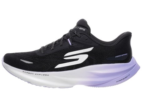 Skechers Aero Spark\Womens Shoes\Black/Purple Trim
