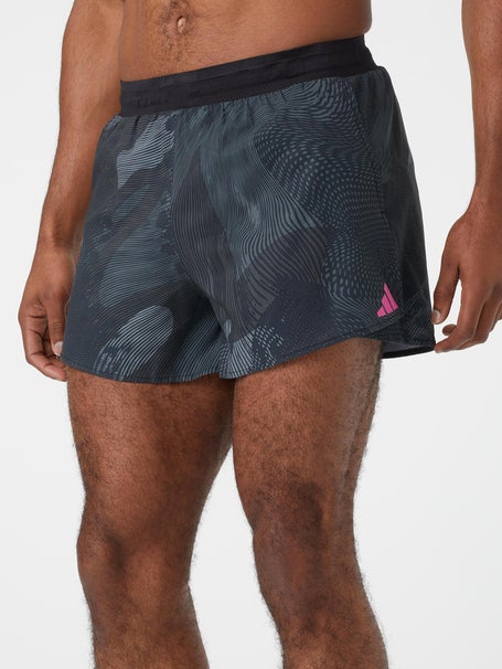 adidas Men's Spring Adizero 3 Split Short Black/Grey 6 | Running Warehouse
