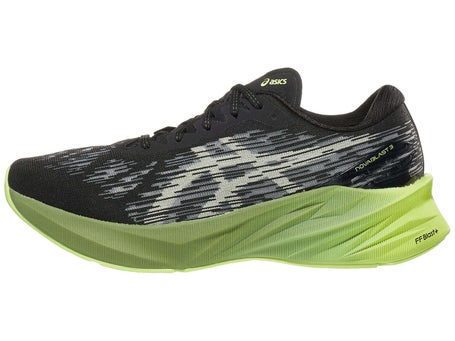 Asics, Novablast 3 Running Shoes Mens, Black/Green