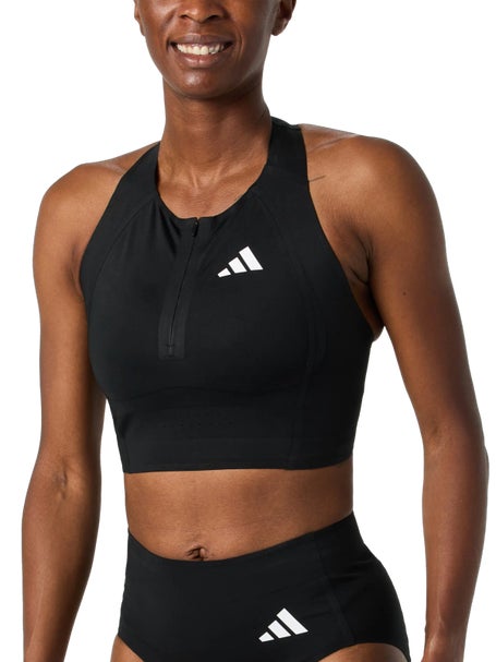 adidas Womens adizero Zip Crop Top