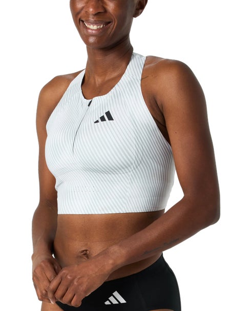 adidas Womens adizero Zip Crop Top