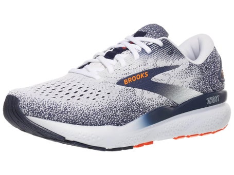 Brooks Ghost 16 Men's Shoes White/Peacoat/Orange Running Warehouse