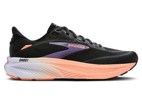Brooks Ghost 18\Womens Shoes\Black/Mulled Grape/Peach