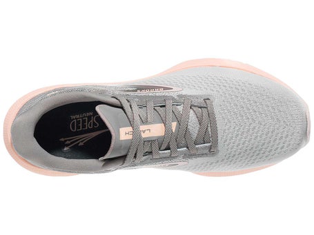 BROOKS LAUNCH 10 WOMENS GREY CRYSTAL GREY PEACH