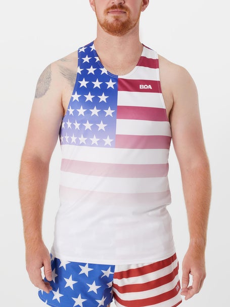 BOA Mens Printed Singlet USA Flag
