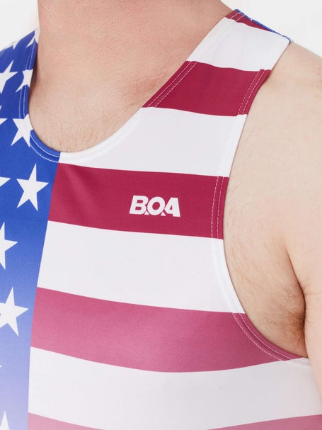 BOA Men's Printed Singlet USA Flag