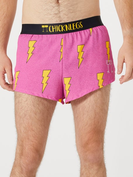 ChicknLegs Men's Hot Pink Bolts 2 Split Shorts