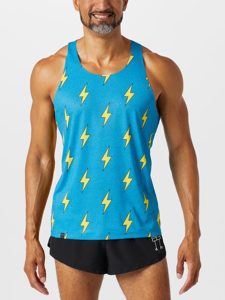 ChicknLegs Mens Blue Bolts Performance Singlet