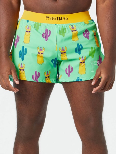 ChicknLegs Mens Green Llamas 4 Half Split Shorts