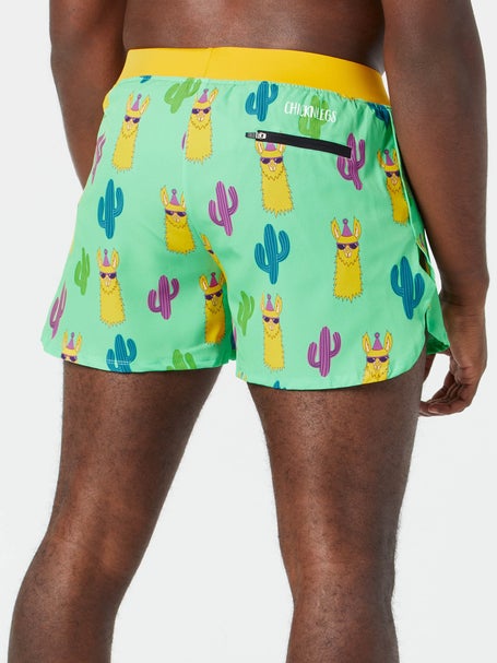 ChicknLegs Men's Green Llamas 4 Half Split Shorts