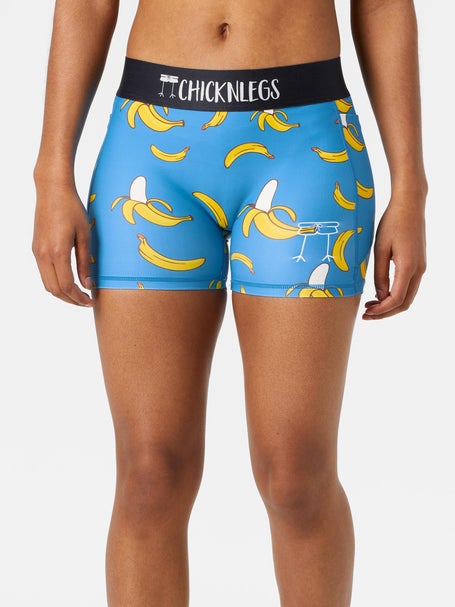 ChicknLegs Womens Blue Bananas 3 Compression Shorts