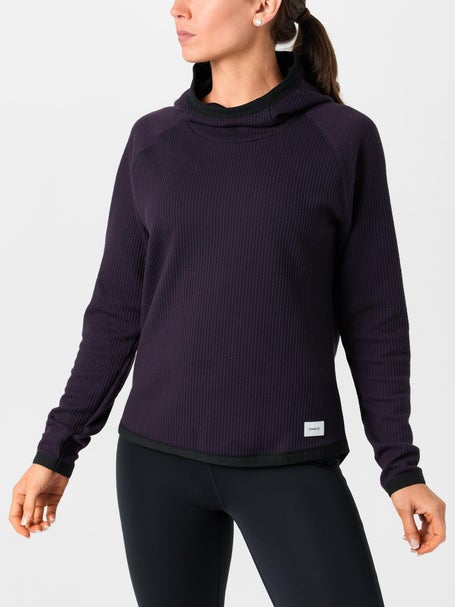 Craft Womens Grid Hood Long Sleeve Top