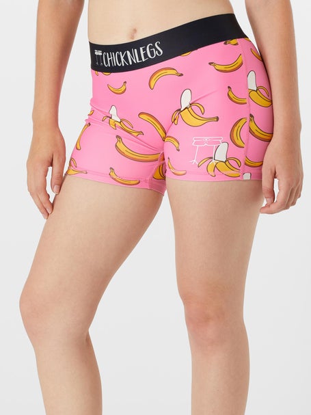 ChicknLegs Women's Pink Banana 3 Compression Shorts