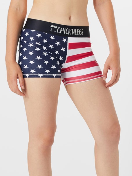 ChicknLegs Women's USA Flag 3 Compression Shorts