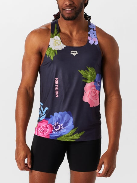 For the Run Mens Harper Floral Singlet