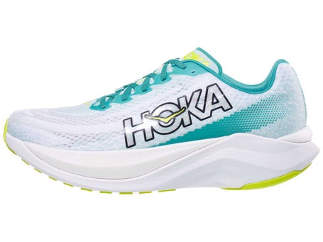 HOKA Mach X Men's Shoes White/Blue Glass | Running Warehouse