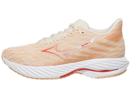 Mizuno Wave Rider 28\Womens Shoes\Pristine/Spicy Orang