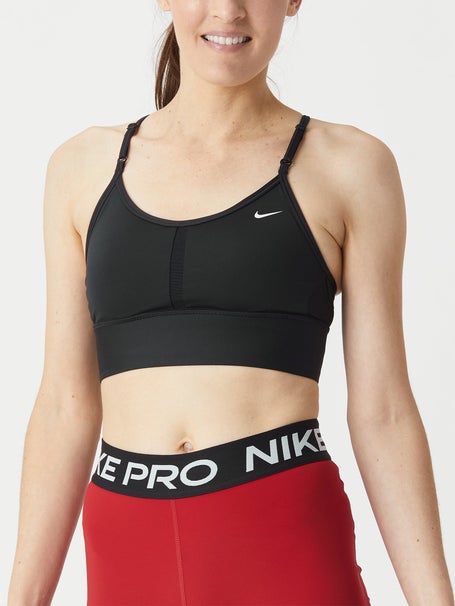 Nike Women's Pro Indy Sports Bra (Black/White, Large) at  Women's  Clothing store