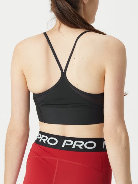 Nike Training Pro Indy light support longline sports bra in red