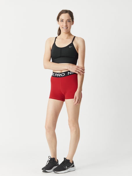 Nike Training Pro Indy light support long line sports bra in red