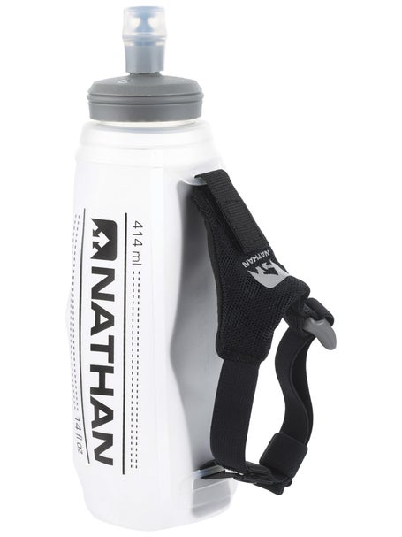 14oz Exoshot Lite Handheld Soft Flask with Bite Top - Black/Reflective  Silver - 4RUN3