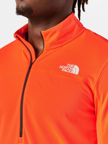 The North Face Running 1/4 Zip FlashDry long sleeve top in orange