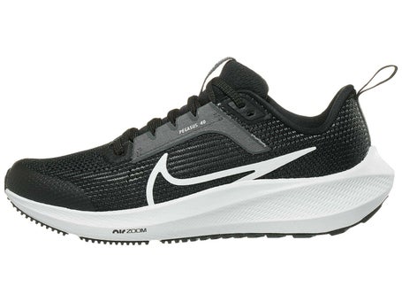 Nike Pegasus 40 GS Kid's Shoes Black/White/Grey | Running Warehouse