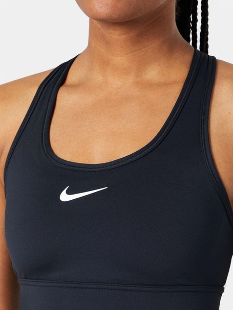 Nike Dri Fit Swoosh Longline Medium Support Sports Bra Black