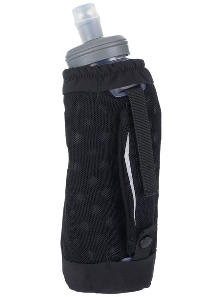 Nathan Sports 14oz Exoshot Lite Handheld Soft Flask with Bite Top -  Black/Reflective Silver