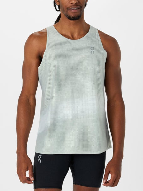On Mens Pace Tank Glacier/White