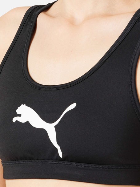 Puma Training 4 Keeps mid support sports bra with large logo in