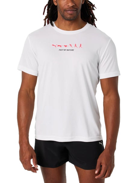 PUMA Mens Graphics Run Slogan Short Sleeve Tee 