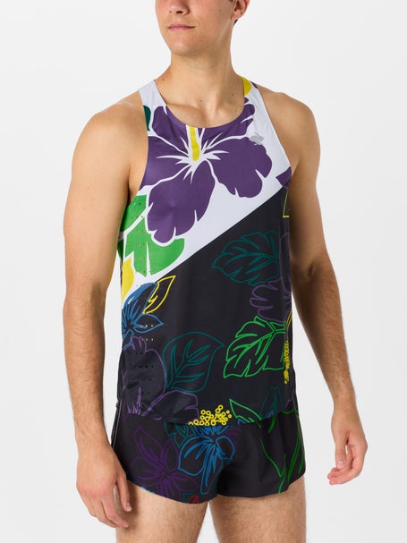 rabbit Mens Go Time Singlet Tropical Neon