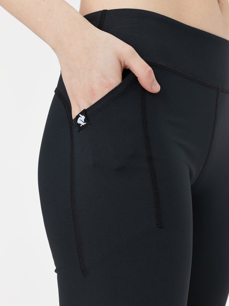 Athleta Womens Leggings XXS Black Compression Cropped Reflective Zip Pocket