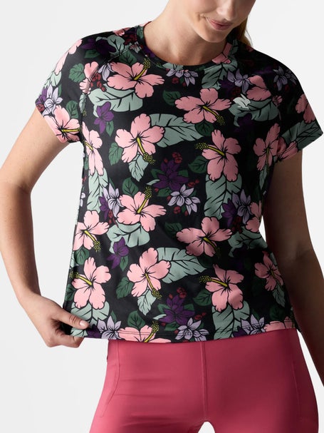 rabbit Womens EZ Hibiscus Floral Short Sleeve Tee