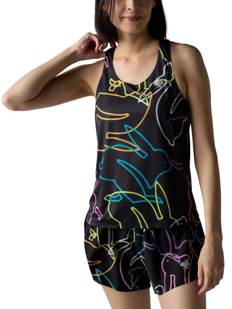 rabbit Womens Go Time Singlet Neon Bunny